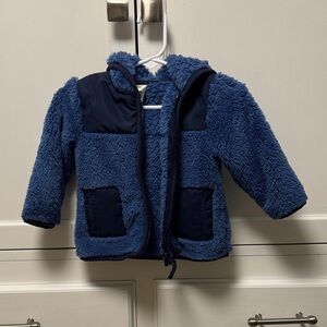 Little Me Fuzzy Navy Kids Puffer Jacket